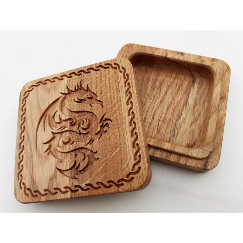 Boîte carrée, motif dragon 2