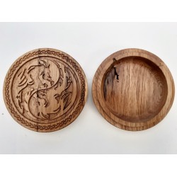 Boîte ronde, motif dragons