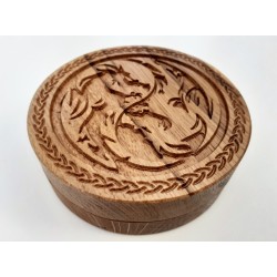 Boîte ronde, motif dragons