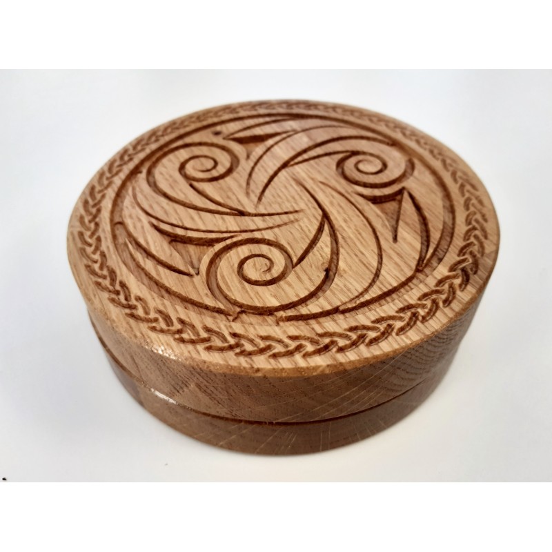 Boîte décorative ronde, Symbole Triskel breton, Boîte à bijoux