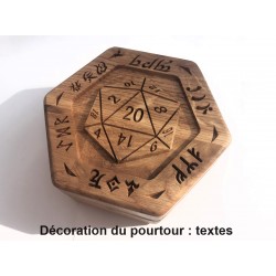 Boîte à dés, motif d20