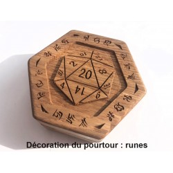 Boîte à dés, motif d20